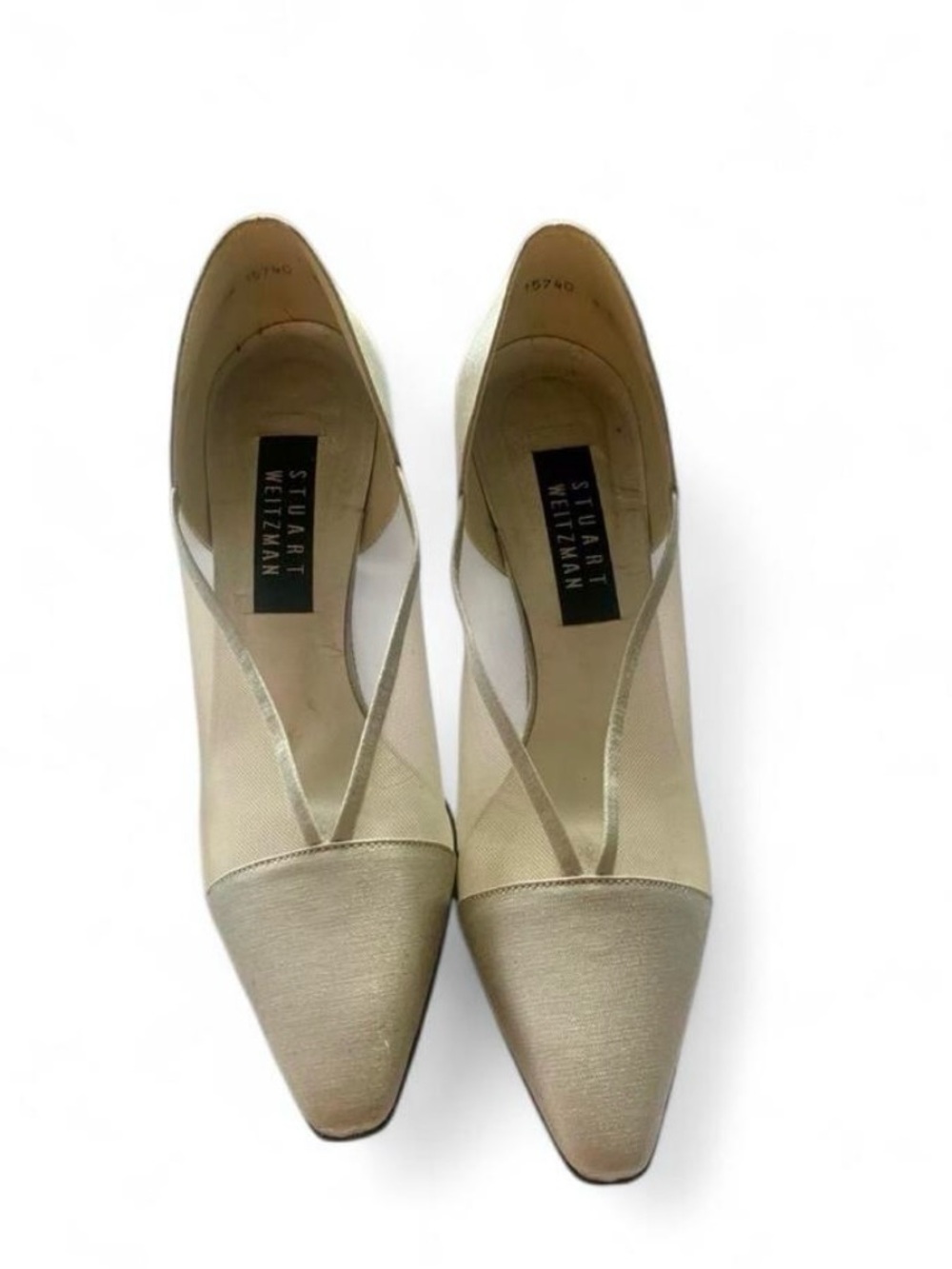 Vintage Stuart weitzman silver high heel mesh pump size 7 formal shoes